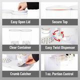Mind Reader Double Cereal Dispenser, White, Food, Food Storage, Storing (EMSCEREALD2WHT) Each