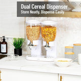 Mind Reader Double Cereal Dispenser, White, Food, Food Storage, Storing (EMSCEREALD2WHT) Each