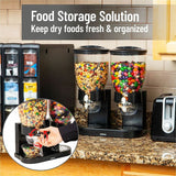Mind Reader Double Cereal Dispenser, Black, Food, Food Storage, Storing (EMSCEREALD2BLK) Each