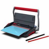 GBC CB15 CombBind Punch/Bind Machine, 3.5" x 18.1" x 11.5", Black, Red, 150 Sheet(s) Bind, 15 Punch (GBC200023) Each