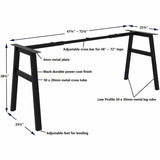 Lorell Table Base, Powder Coated A-shaped, Black Base, 28.50" Height x 71.60" Width x 23.20" Depth (LLR16286) Each