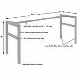Lorell Table Base, Powder Coated H-shaped, Silver Base, 28.50" Height x 71.60" Width x 23.20" Depth (LLR16283) Each