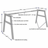Lorell Table Base, Powder Coated A-shaped, Silver Base, 28.50" Height x 71.60" Width x 29.10" Depth (LLR16290) Each