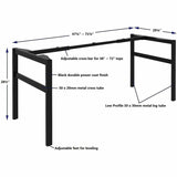 Lorell Table Base, Powder Coated H-shaped, Black Base, 28.50" Height x 71.60" Width x 29.10" Depth (LLR16281) Each