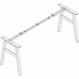Lorell Table Base, Powder Coated A-shaped, Silver Base, 28.50" Height x 71.60" Width x 23.20" Depth (LLR16289) Each