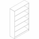 Lorell Sturdy 5-Shelf Bookcase, Modern Elm (LLR66342) Each