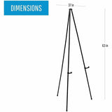 Lorell Presentation Easel, 20 lb Load Capacity, Aluminum, Steel, Metal, Black (LLR43027) Each
