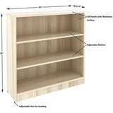 Lorell Sturdy 3-Shelf Bookcase, Modern Elm (LLR66340) Each
