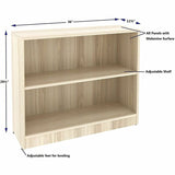 Lorell Sturdy 2-Shelf Bookcase, Modern Elm (LLR66339) Each