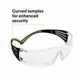 3M SecureFit Protective Eyewear, Green, Black, Clear Lens, Green, Black Frame (MMMSF415AF) Each