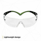 3M SecureFit Protective Eyewear, Green, Black, Clear Lens, Green, Black Frame (MMMSF415AF) Each