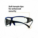 3M SecureFit Protective Eyewear, Blue, Gray, Clear Lens (MMMSF401XSGAFBL) Each