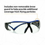 3M SecureFit Protective Eyewear, Blue, Gray, Clear Lens (MMMSF401XSGAFBL) Each