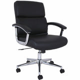 Lorell Vuelo Modern Mid-Back Bonded-Leather Office Chair, Black (LLR20028) Each