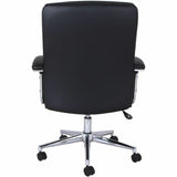 Lorell Vuelo Modern Mid-Back Bonded-Leather Office Chair, Black (LLR20028) Each