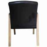 Lorell Solid Wood Frame Guest Chair w/Armrest, Black, Modern Elm, Bonded Leather (LLR40214) Each