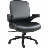 Lorell Big & Tall Flip Arm Chair, Black, Vinyl (LLR40221) Each