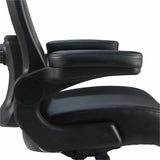 Lorell Big & Tall Flip Arm Chair, Black, Vinyl (LLR40221) Each