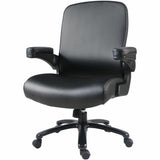 Lorell Big & Tall Flip Arm Chair, Black, Vinyl (LLR40221) Each