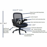 Lorell Big & Tall Flip Arm Chair, Mesh, Fabric (LLR40220) Each