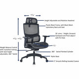 Lorell Ripley All-Mesh High-Back Chair with Articulating Lumbar Support, Black (LLR63200) Each