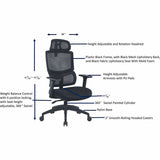 Lorell Ripley High Mesh-Back Chair with Articulating Lumbar Support, Black (LLR63202) Each