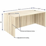 Lorell Essentials Bowfront Desk Shell, Bow Top, Assembly Required, Modern Elm (LLR66300) Each