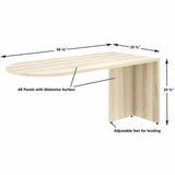 Lorell Essentials Peninsula Desk Box 1 of 2, 1" Thickness Table Top, 29.5" Height x 66" Width x 30" Depth, Modern Elm (LLR66314) Each