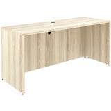 Lorell Essentials Credenza Shell, 1" Thickness Table Top, 29.5" Height x 66" Width x 24" Depth, Silver Brush, Modern Elm (LLR66312) Each