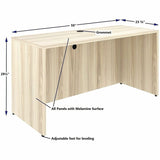 Lorell Essentials Credenza Shell, 1" Thickness Table Top, 29.5" Height x 60" Width x 24" Depth, Silver Brush, Modern Elm (LLR66313) Each