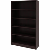 Lorell Essentials Espresso Laminate Bookcase, 36" Width x 12" Depth x 60" Height, Espresso (LLR18250) Each