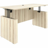 Lorell Essentials 72" Sit-to-Stand Desk Shell, 1" Thickness Table Top, 49" Height x 72" Width x 29" Depth, Modern Elm (LLR66307) Each