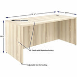 Lorell 66303 Essentials Retangular Desk Shell, Assembly Required, Modern Elm (LLR66303) Each