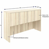 Lorell Essentials 3-Door Stack-On Hutch, 36" Height x 60" Width x 15" Depth, Modern Elm (LLR66318) Each
