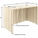 Lorell Essentials Retangular Desk Shell, Rectangle, 1" Thickness Table Top, 29.5" Height x 48" Width x 24" Depth, Modern Elm (LLR66306) Each