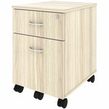 Lorell Essentials 2-Drawer Mobile Pedestal, 22.9" Height x 15.7" Width x 19.9" Depth, Modern Elm (LLR66327) Each