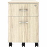 Lorell Essentials 2-Drawer Mobile Pedestal, 22.9" Height x 15.7" Width x 19.9" Depth, Modern Elm (LLR66327) Each