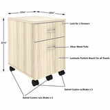 Lorell Essentials 2-Drawer Mobile Pedestal, 22.9" Height x 15.7" Width x 19.9" Depth, Modern Elm (LLR66327) Each