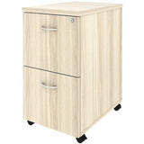 Lorell Essentials 2-Drawer Mobile Pedestal, 28.3" Height x 16" Width x 22" Depth, Modern Elm (LLR66329) Each
