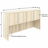 Lorell Essentials 4-Door Stack-On Hutch, 36" Height x 66" Width x 15" Depth, Modern Elm (LLR66317) Each