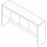 Lorell Essentials 4-Door Stack-On Hutch, 36" Height x 66" Width x 15" Depth, Modern Elm (LLR66317) Each