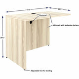 Lorell Essentials Rectangular Return Shell, 1" Thickness Table Top, 29.5" Height x 42" Width x 24" Depth, Modern Elm (LLR66321) Each