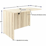 Lorell Essentials Rectangular Return Shell, Rectangle, 1" Thickness Table Top, 29.5" Height x 48" Width x 24" Depth Return Shell, Material: Laminate, Metal, Finish: Modern Elm (LLR66320) Each