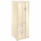 Lorell Essentials Tall Storage Cabinet, 23.6" Width x 65.6" Depth x 23.6" Height, 2 x Shelf(ves), 2 x Drawer(s), Modern Elm (LLR66338) Each