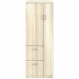 Lorell Essentials Tall Storage Cabinet, 23.6" Width x 65.6" Depth x 23.6" Height, 2 x Shelf(ves), 2 x Drawer(s), Modern Elm (LLR66338) Each