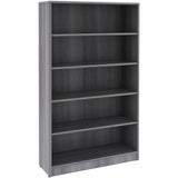 Lorell 5-Shelf Weathered Charcoal Laminate Bookcase, 36" Width x 12" Depth x 60" Height, Weathered Charcoal (LLR69631) Each