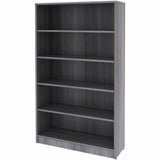 Lorell 5-Shelf Weathered Charcoal Laminate Bookcase, 36" Width x 12" Depth x 60" Height, Weathered Charcoal (LLR69631) Each