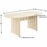 Lorell Essentials Oval Conference Table, Oval, 29.5" Height x 72" Width x 36" Depth, 1.3" Thickness Table Top, Modern Elm, Mahogany (LLR66370) Each