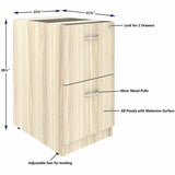 Lorell Essentials 2-Drawer Fixed Pedestal File Cabinet, Modern Elm (LLR66332) Each