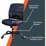 NuSparc Soho Mesh-Back Task Chair, Black, Fabric Seat Material, Mesh Back Material, Metal Frame Material (NPRFCH302MFNBK) Each